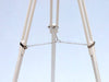 Hampton Nautical 65-Inch Floor Standing Chrome with White Leather Anchormaster Telescope Tripod Leg Chain