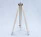 Hampton Nautical 65-Inch Floor Standing Chrome with White Leather Anchormaster Telescope Tripod Legs with Chain