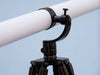 Hampton Nautical 65-Inch Floor Standing Oil-Rubbed Bronze-White Leather With Black Stand Galileo Telescope Tripod Body Right Profile