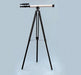 Hampton Nautical 65-Inch Floor Standing Oil-Rubbed Bronze White Leather With Black Stand Griffith Astro Telescope Mounted on Tripod