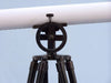 Hampton Nautical 65-Inch Floor Standing Oil-Rubbed Bronze White Leather With Black Stand Griffith Astro Telescope Tripod Body Right Profile