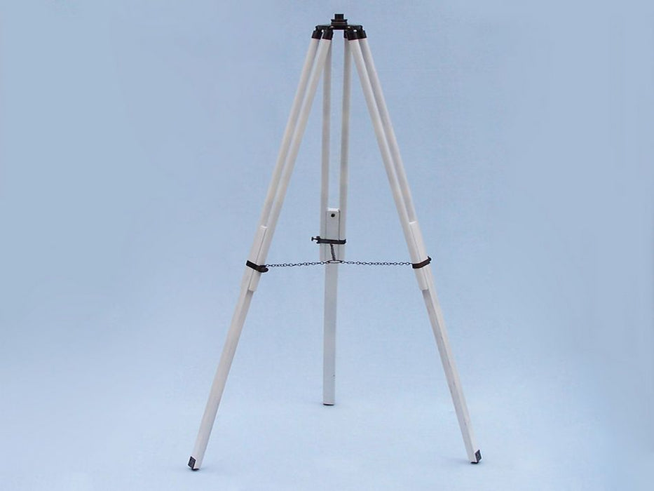 Hampton Nautical 65-Inch Floor Standing Oil Rubbed Bronze and White Leather Galileo Telescope Tripod Legs with Chain