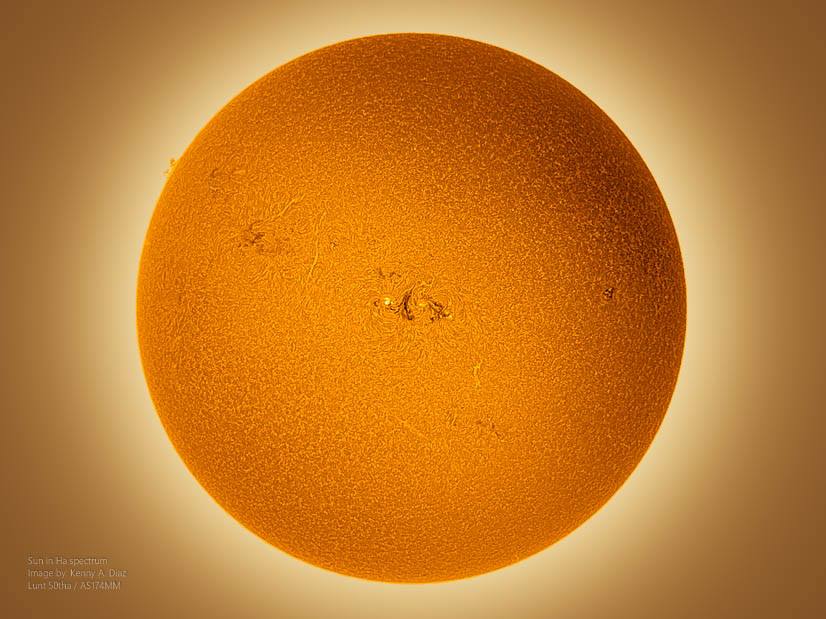 Image no.1 Captured Using Lunt 40mm Dedicated Hydrogen-Alpha Solar Telescope 