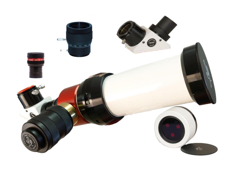 LUNT 50mm Solar Telescope - Double Stack - 6mm Blocking Filter - Helical Focuser - Zoom Eyepiece