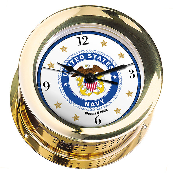 Weems & Plath U.S. Navy Atlantis Quartz Ship's Bell Clock - #8 Emblem