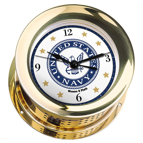 Weems & Plath U.S. Navy Atlantis Quartz Ship's Bell Clock - #9 Emblem