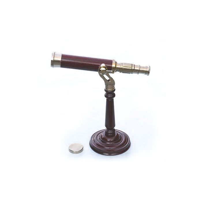Stanley London 42mm Engravable Polished Brass Table-top Telescope
