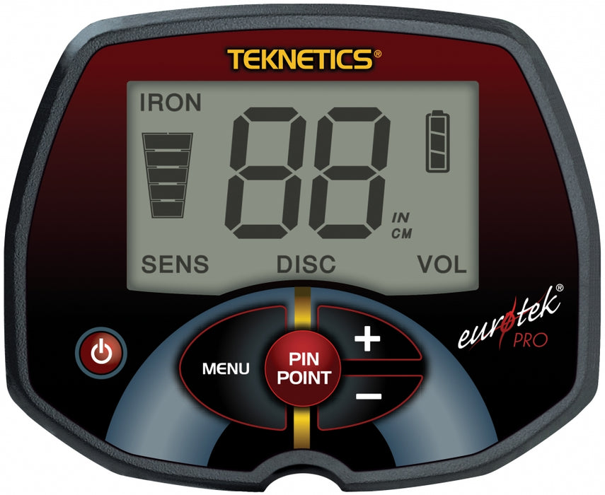 Teknetics Euro-Tek Pro Metal Detector with Tek-Point and 11-Inch DD Coil and Coil Cover Control Housing