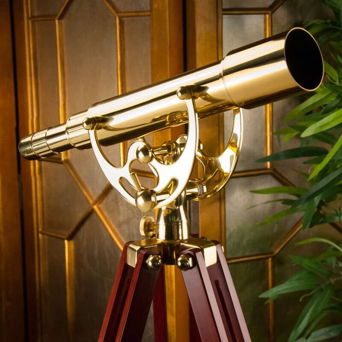 [Refurbished] Barska 15-45x50mm Anchormaster Classic Brass Spyscope w/ Mahogany Tripod