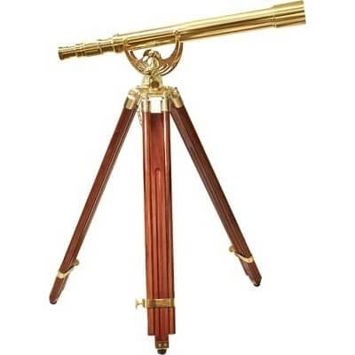[Refurbished] Barska 18x50mm Anchormaster Classic Brass Telescope w/ Mahogany Tripod