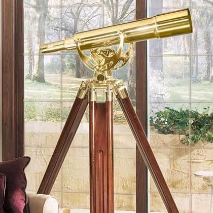 Engravable 10-inch Victorian Polished Brass Desk Telescope