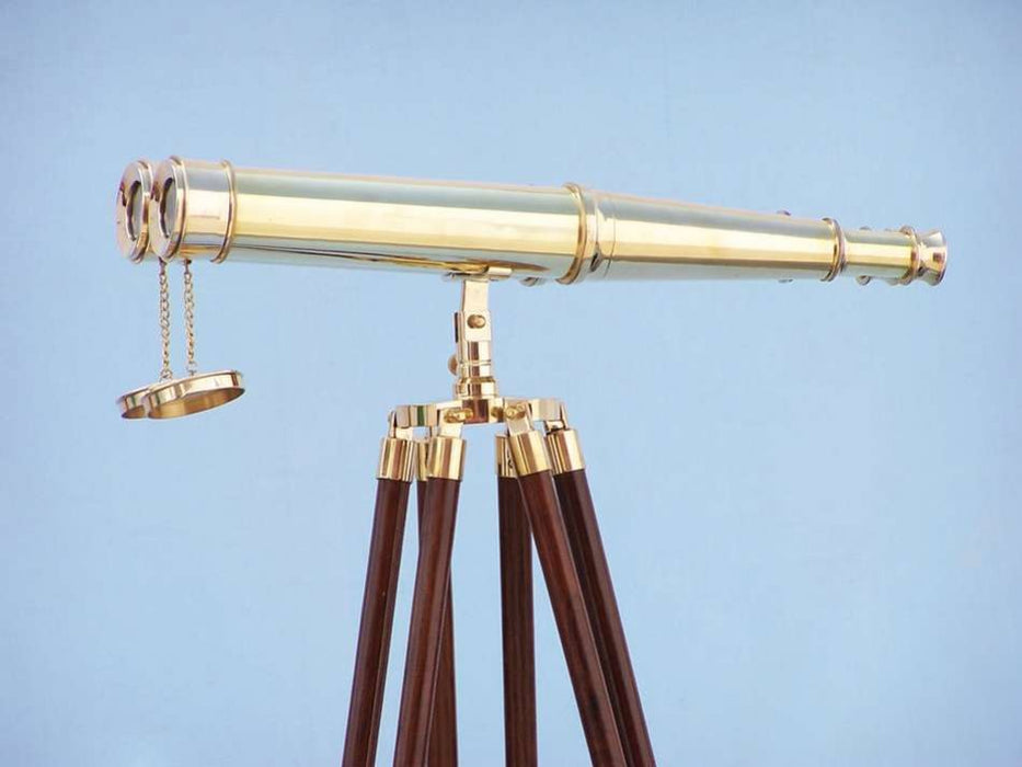 Hampton Nautical 62-inch Floor Standing Admiral's Solid Brass Binoculars