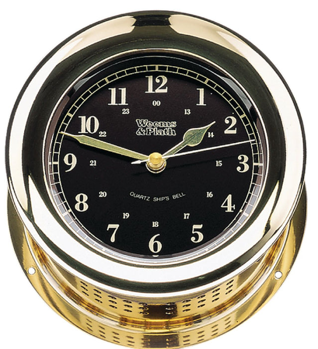 Weems & Plath Atlantis Premiere Quartz Ship's Bell Clock, Black Dial