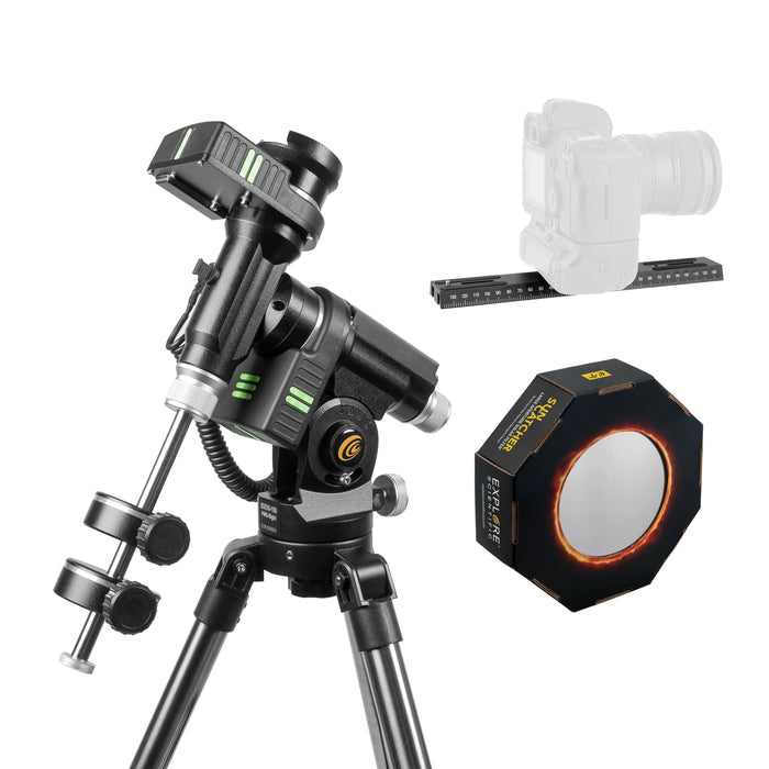 Explore Scientific iEXOS-100 PMC-Eight GoTo WiFi and Bluetooth Tracker System - with DSLR Dovetail & Solar Filter