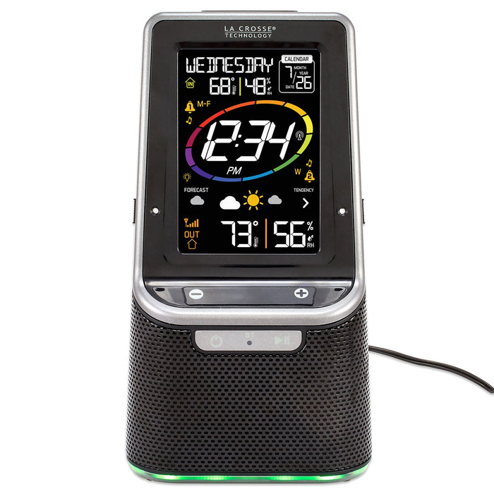 La Crosse Technology Wireless Weather Station with Bluetooth Speaker, Atomic Time and Date