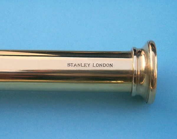 Stanley London 52mm Engravable Leather Sheathed Brass Telescope w/ Case