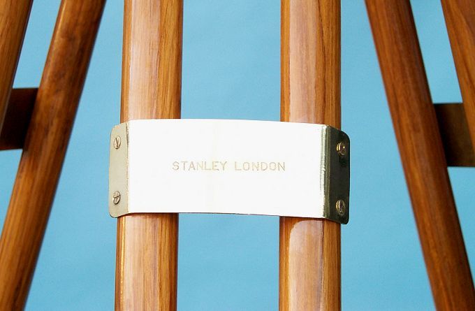 Stanley London 50mm Engravable Harbormaster Polished Brass Telescope w/ Teak Tripod