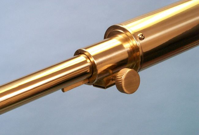 Stanley London 60mm Engravable Brass Harbormaster Telescope w/ Mahogany Tripod